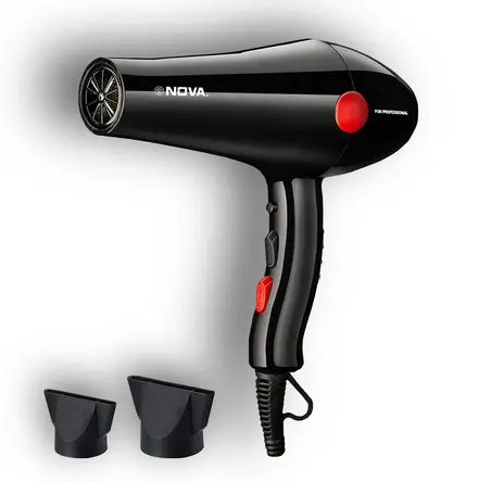 Nova NHP 8210 1800 Watts Proffesional Hair Dryer for Women (black & red)